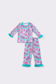 Teal Lilly Ruffle Pajamas